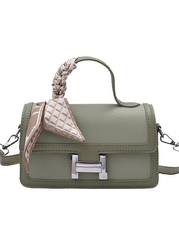 Bolsillo multicapa de sentido de alta calidad, bolso cuadrado pequeño portátil, femenino 2025 transfronterizo nuevo color en contraste con bufanda de seda, bolso de mensajero de un solo hombro