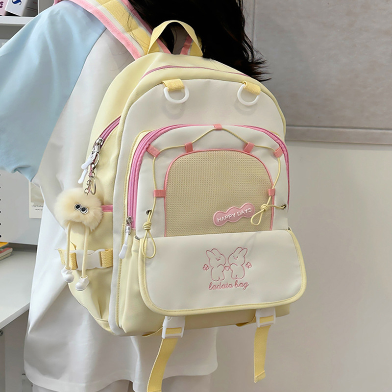 Nueva mochila casual para estudiantes de todo fósforo, gran capacidad, color en contraste, mochila escolar para estudiantes de secundaria y secundaria, mochila de viaje ligera