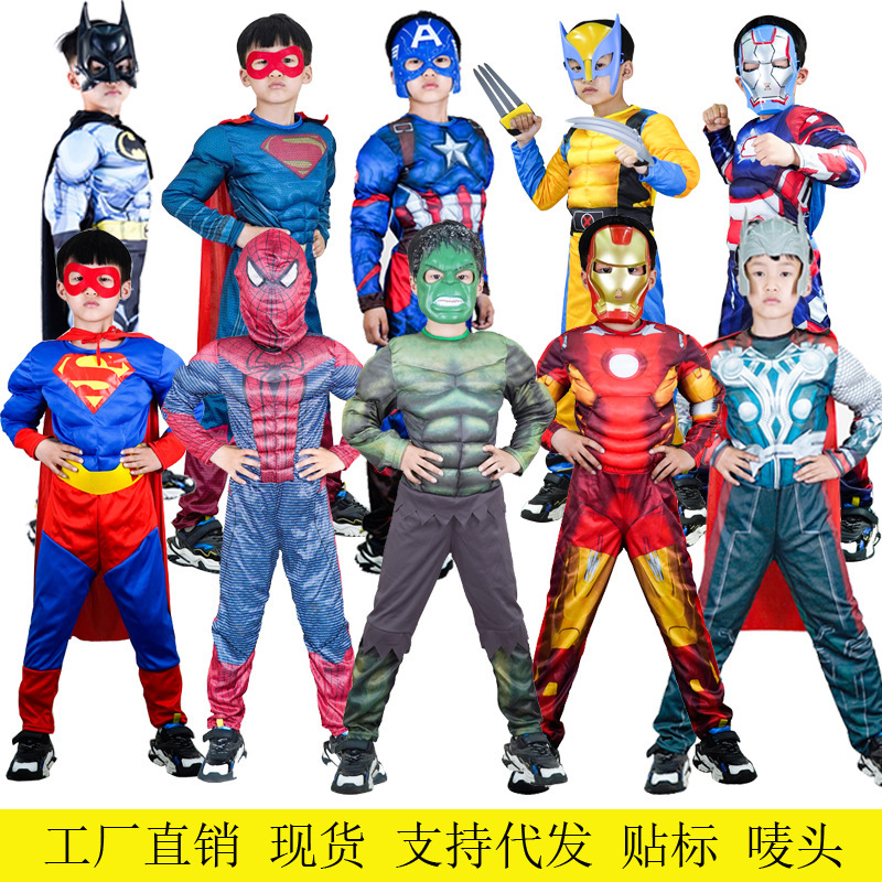 Halloween Iron Man Captain America Optimus Prime Spider-Man Superman Hulk Kidsren's Clothes Cos Costumes