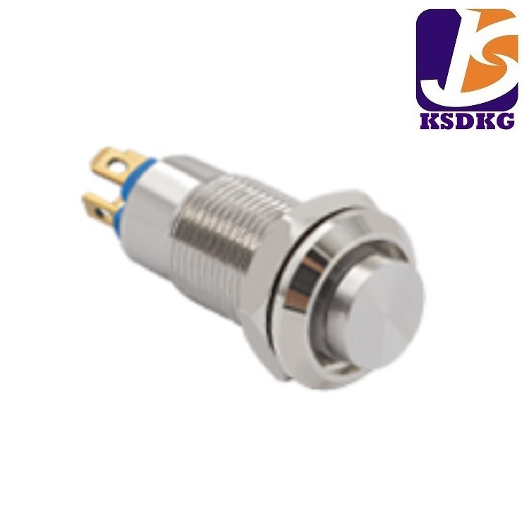 8MM 技术按钮开关 自锁复位带灯圆形点动按钮开关