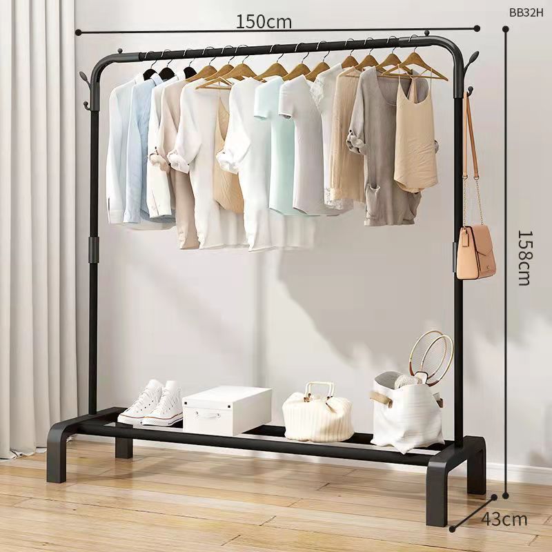 Percha de piso interior varilla de secado de balcón percha de ropa de dormitorio simple percha de ropa de una sola varilla percha de colcha percha de ropa