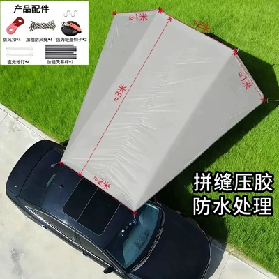 Canopy Outdoor Tent Car – Avtomobil yan çətirləri - cloud-gray-car-edge-widened-vinyl-canopy-2013-4m-car-side-canopy