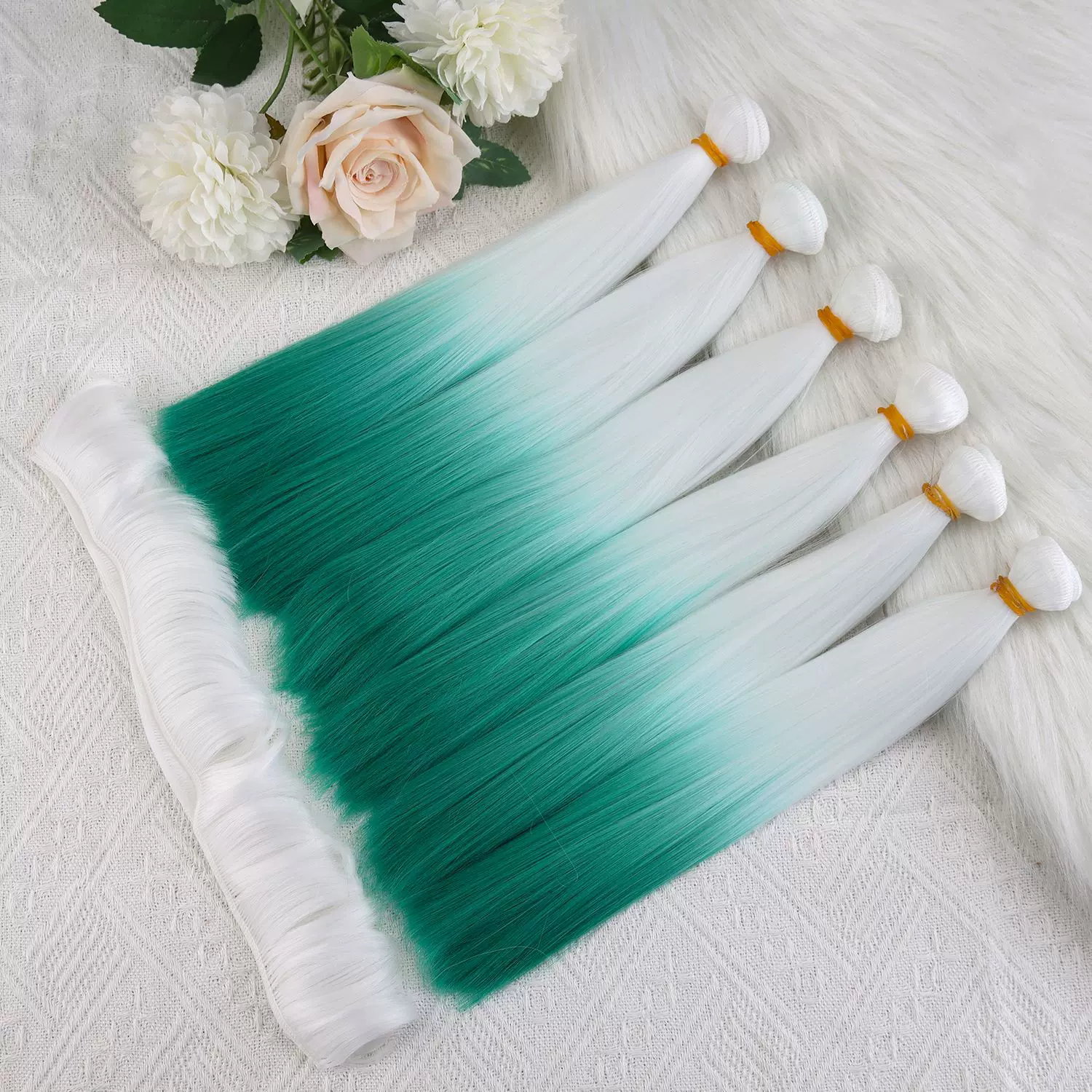 bjd/sd娃娃假发DIY娃娃发渐变棉花娃娃发排高温丝柔软丝牛奶丝发