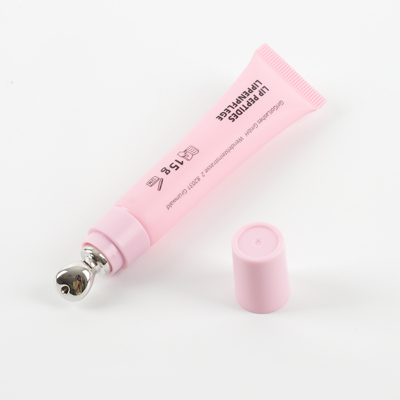 15g Pink Lip Gloss Tube Massage Head Sub-Bottle Lip Glaze Eye Cream Essence Empty Bottle Cosmetic Tube Packaging Material