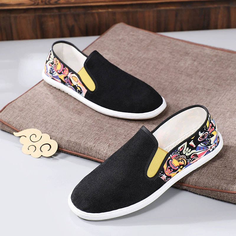 Тканевая обувь Old Beijing, Мужская модная универсальная дышащая повседневная парусиновая социальная обувь Doudou Spirit Guy, Цветочная Тканевая обувь в Корейском стиле