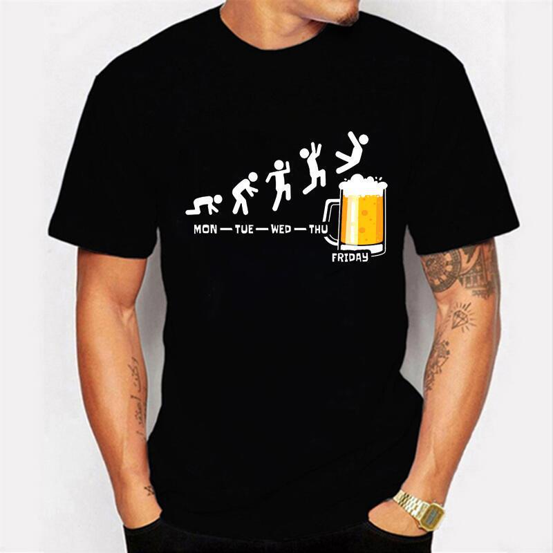 2023 summer men's new 3D printed T-shirt Friday beer day men's short-sleeved T-shirt neutral style wear match