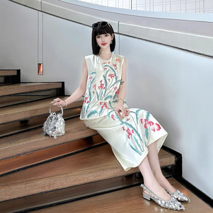 2025 Spring and Summer New Suit Heavy Embroidery New Chinese Style New Sleeveless