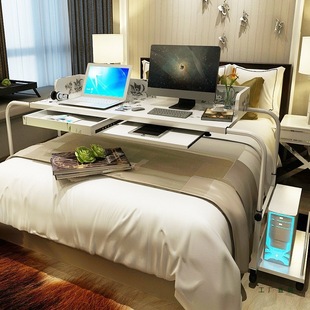 Simple Double Retractable Bed Movable Lifting Laptop Desktop Computer Table Home Lazy Cross-Bed Small Table