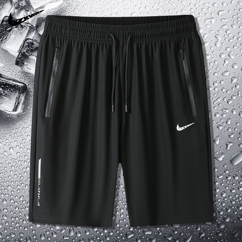 Large Size Men's Summer Men's Five-point Pants Basketball Loose Quick-drying Ice Silk Casual Pants Sports Shorts Men's Beach Pants