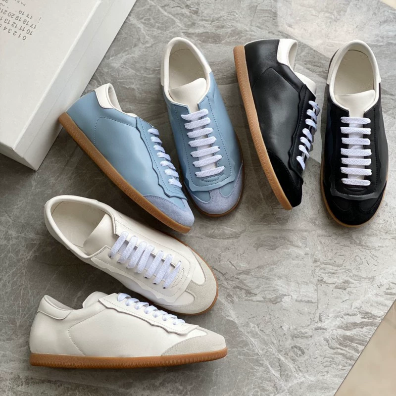 Почти оригинал: High-version Celebrity's same genuine leather training shoes for women 2025 new couple retro MM6 casual forrest goat shoes for women