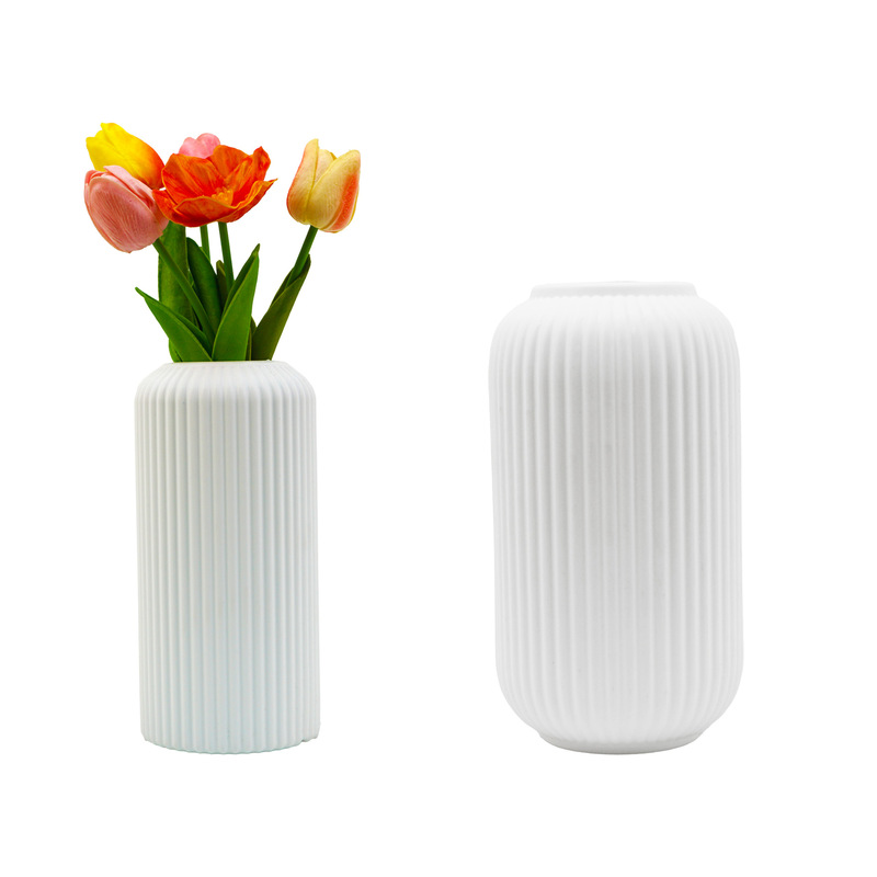 現代の模擬花花瓶ホームリビングルームシンプルなプラスチック装飾装飾品ラウンド口デスクトップフラワーアレンジメントクリエイティブ花瓶|undefined