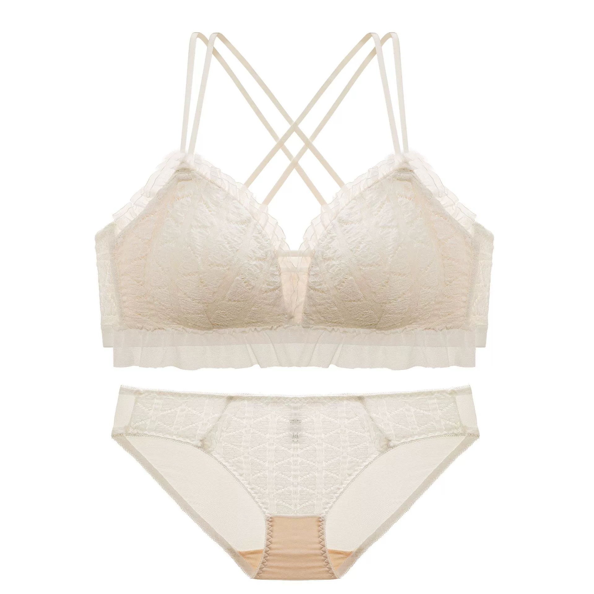 Бюстье/бюстье без шнуров lace Wireless Bralette (подростковая девушка), японский стиль с оборкой, размеры 32/70–38/85 AB