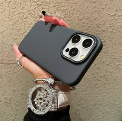 新款鈦灰色適用於iPhone15高級磨砂純色蘋果手機殼14ProMax防摔套