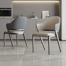 意式轻奢布艺餐椅家用现代简约设计师款化妆椅会所酒店洽谈极简椅