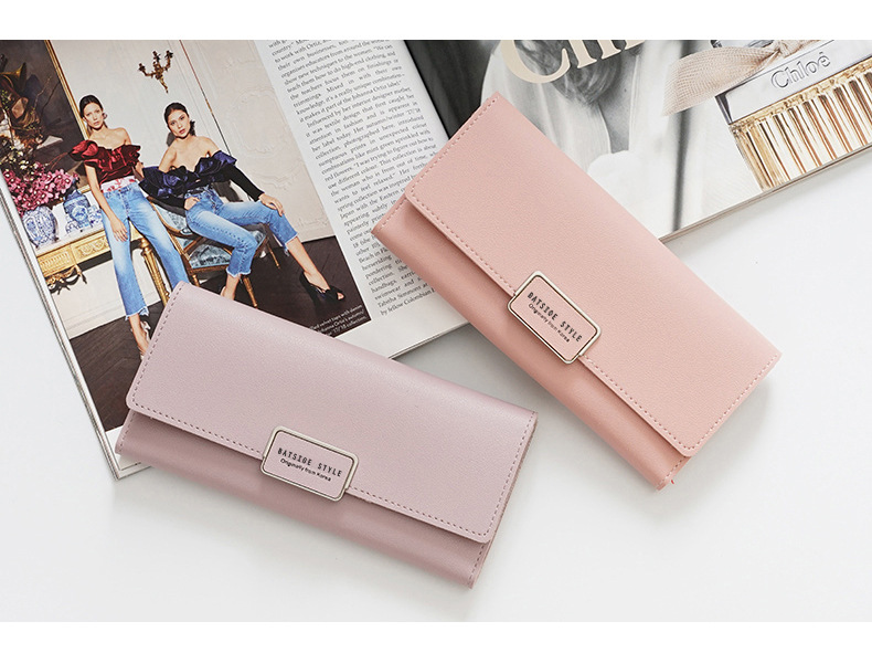Women's Solid Color Pu Leather Lock Clasp Wallets display picture 6