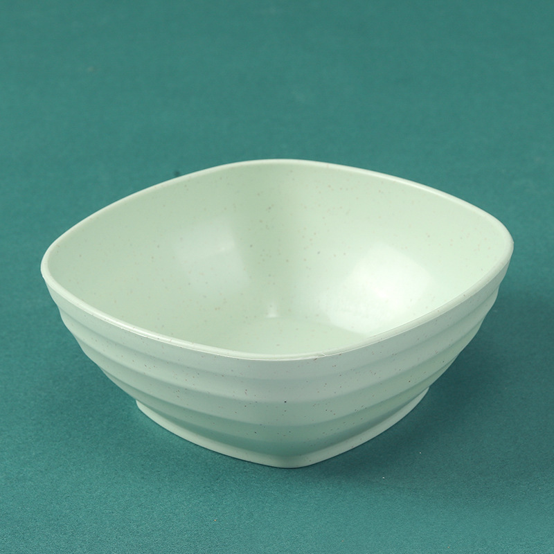 Tazón cuadrado de 5.5 pulgadas, juego de 4, tazón cuadrado para sopa de 500 ml color trigo, tazón para niños, irrompible, tazón para comer en el hogar, tazón para agua con azúcar