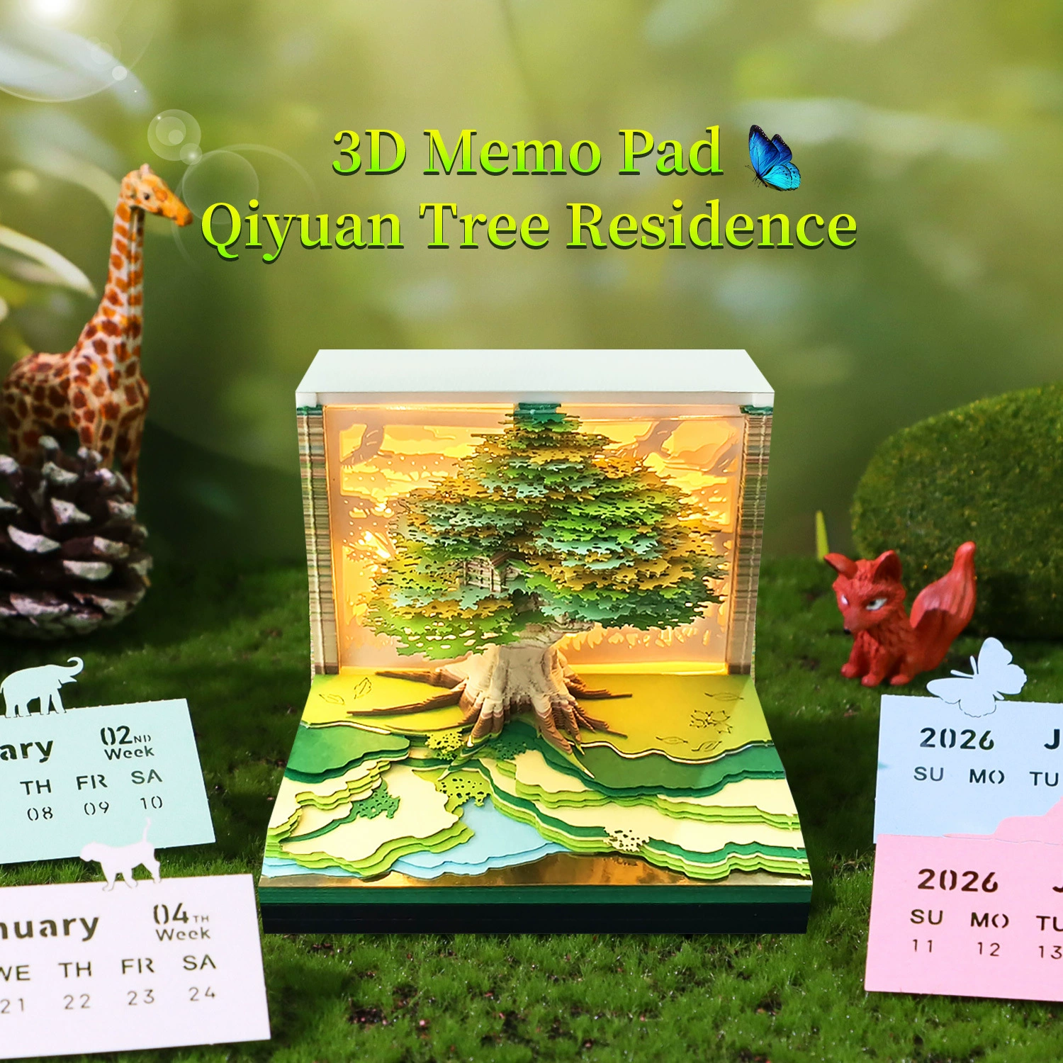 3D Castle Desk Calendar, Custom Creative Gift, 2026 Weekly Options with Lighted Covers