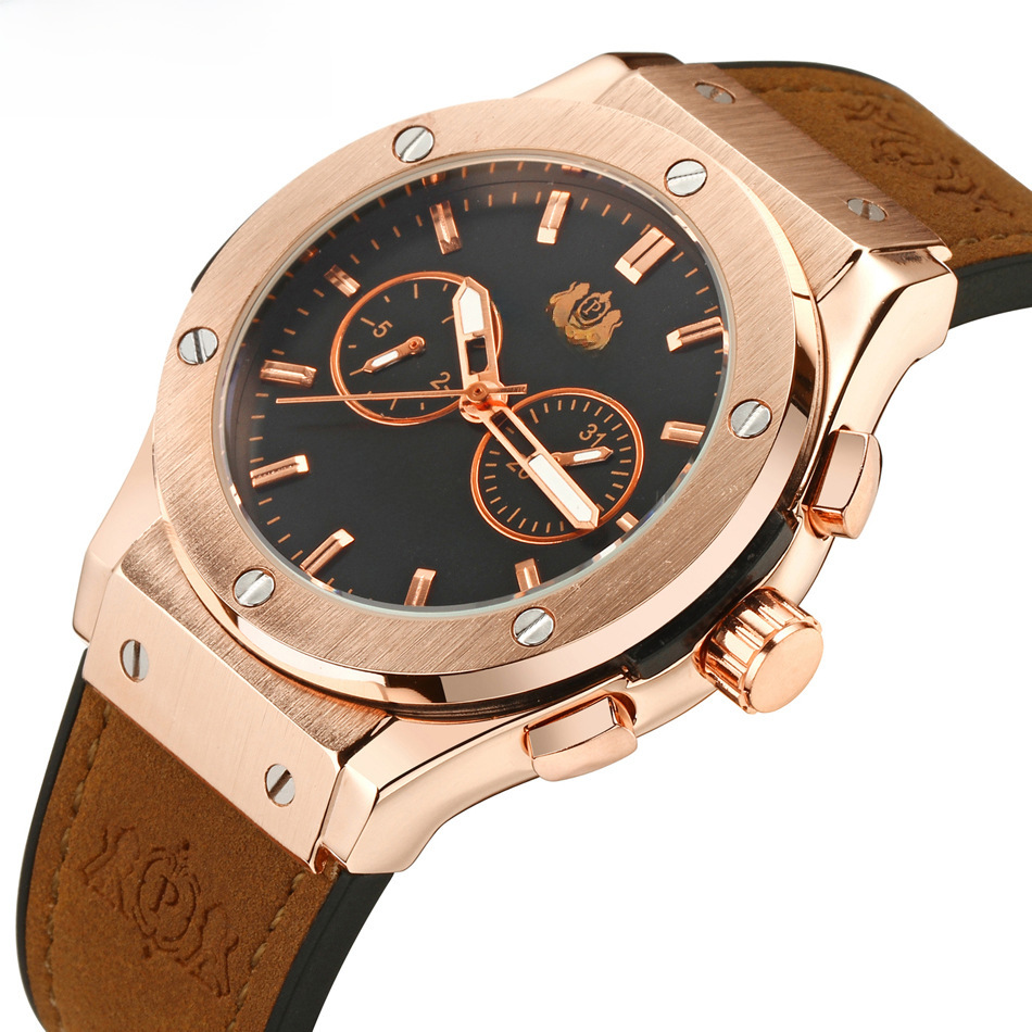 AUTOMATISCHE mechanische multifunktionale leuchtende Roségoldband Herrenuhr AUTOMATISCHE UHR_voghion.com