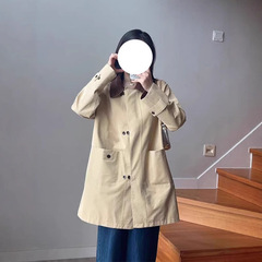 プラスサイズ 150kg ウインドブレーカー女性ヨーロッパスタイル作業服デザインコート 2025 新作春秋カジュアル気質コート