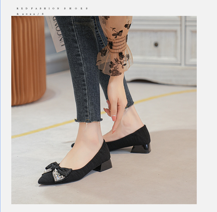 Damslippers med spetsig tå mångsidiga platta pumps_voghion.com