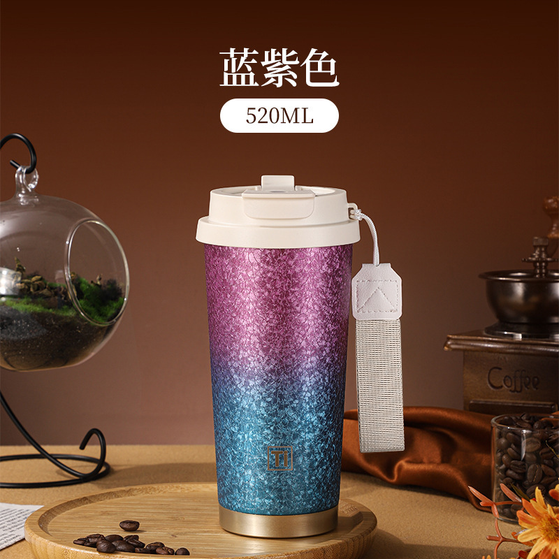 軽豪華チタンカップ高颜値コーヒーカップ一杯二杯保温カップ携帯ストローカップビジネスプレゼントコップ|undefined