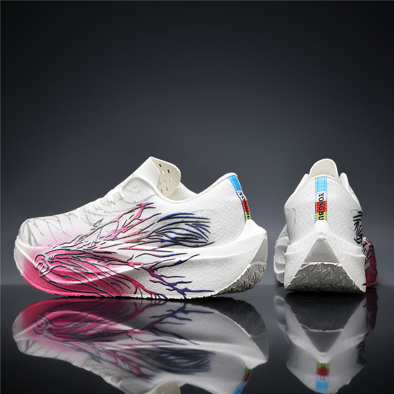 True Carbon Plate Running Shoes, Heartbeat Marathon Carbon Plate Professional Racing Men's Long-Distance Sports Shoes, Summer Running Shoes