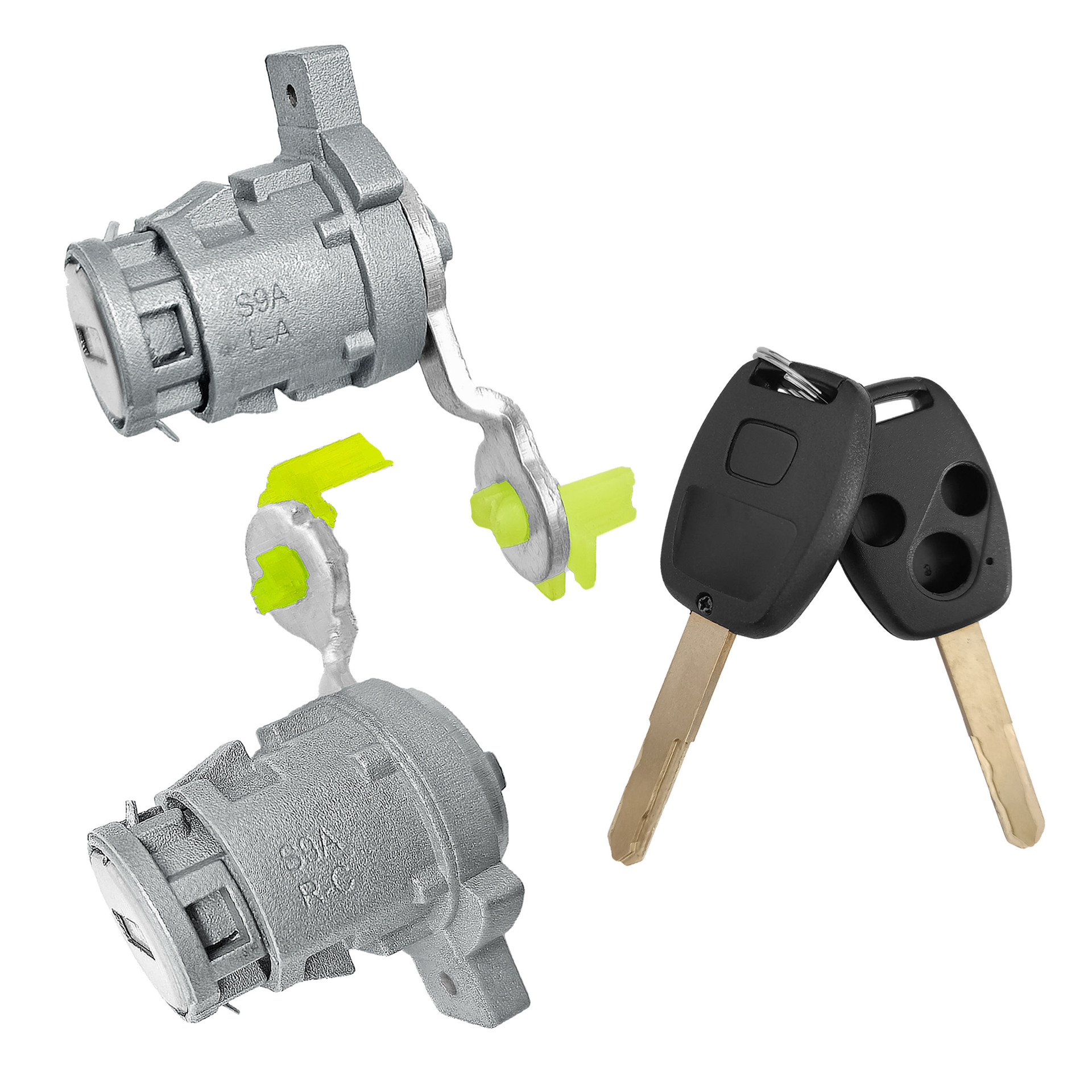 Aplicable a Honda CRV cilindro de cerradura CRV Civic cilindro de cerradura de puerta izquierda y derecha placa recta 3 llaves 3 llaves accesorios de automóviles