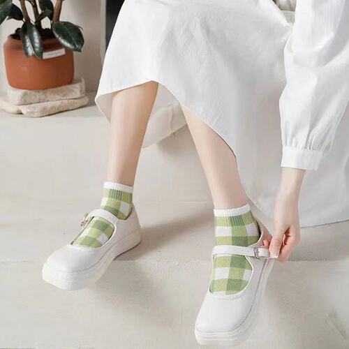 Socks for women Summer shallow mouth lime green breathable socks women's socks Harajuku style socks invisible socks women ins