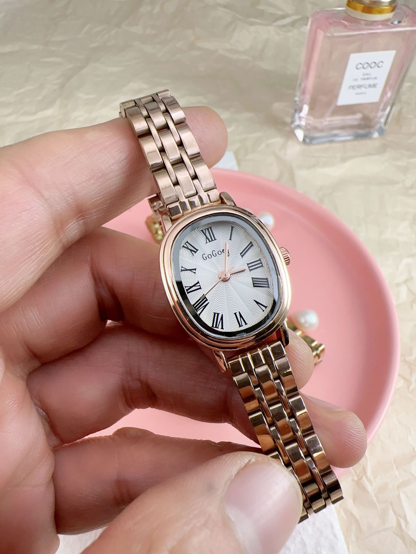 50g Weight Ordinary Glass Mirror Material Stainless Steel Strap Material Watch Classification Pointer Display Type Folding Buckle Buckle Style Round Dial Shape Casual, Holiday Occasion Quartz Movement Solid Color Pattern All Seasons Season Women's Gender Casual Style Casual Solid Color Other Printing (Printing) Quartz Watch 11