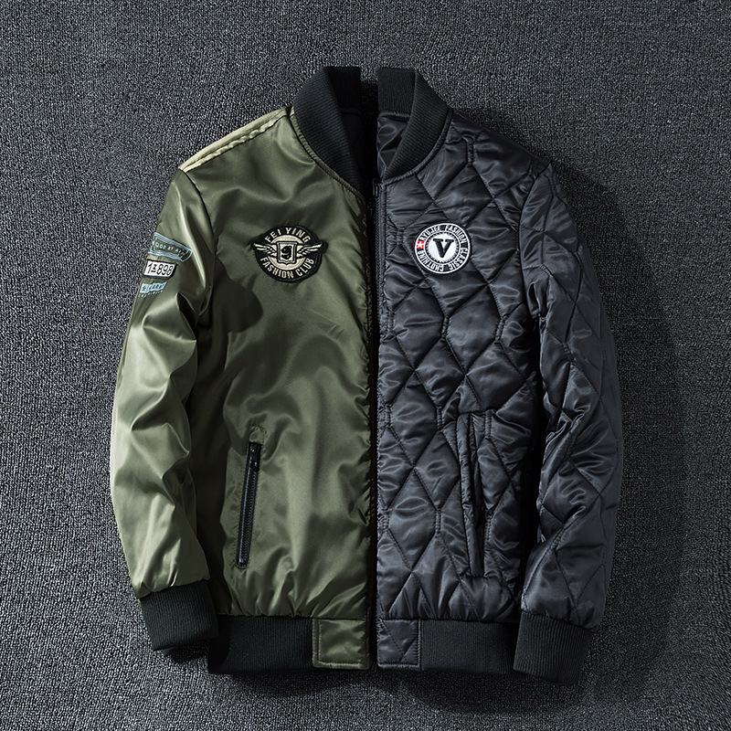 Jacket Men's Winter Cotton-padded Coat Double-sided Two-wear Aviator Suit Men's Extra-large Thickened Baseball Suit European and American Workwear Coat