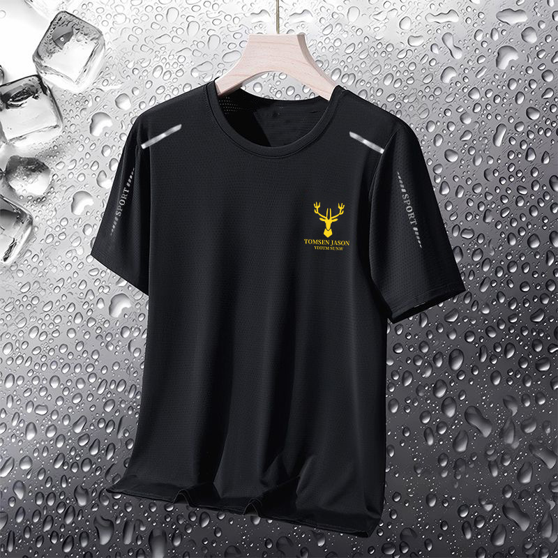 2026 verano nuevo estilo de moda de hielo camiseta de manga corta hombre moda deportiva malla transpirable versátil ropa superior image 3