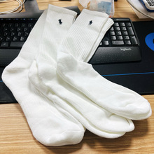 按双卖高筒涤棉 大码高克重厚实男袜 小马速干毛巾底运动休闲袜子
