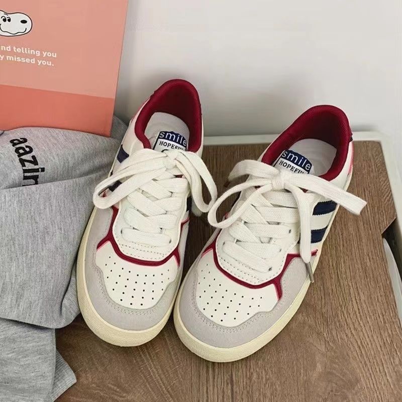 2024 verano nuevo estilo de la universidad ventilación de cuero zapatos blancos zapatos de plancha gruesa zapatos casuales zapatos de mujer zapatos deportivos