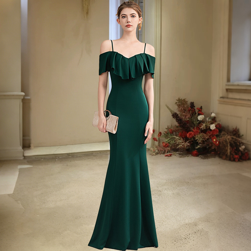 Evening Dress for Women, Accessible Luxury, High-End, One-Shoulder, Slim Fit, Elegant, Celebrity Banquet Long Fishtail Dress Evening Dress for Women, Accessible Luxury, High-End, One-Shoulder, Slim Fit, Elegant, Celebrity Banquet Long Fishtail Dress