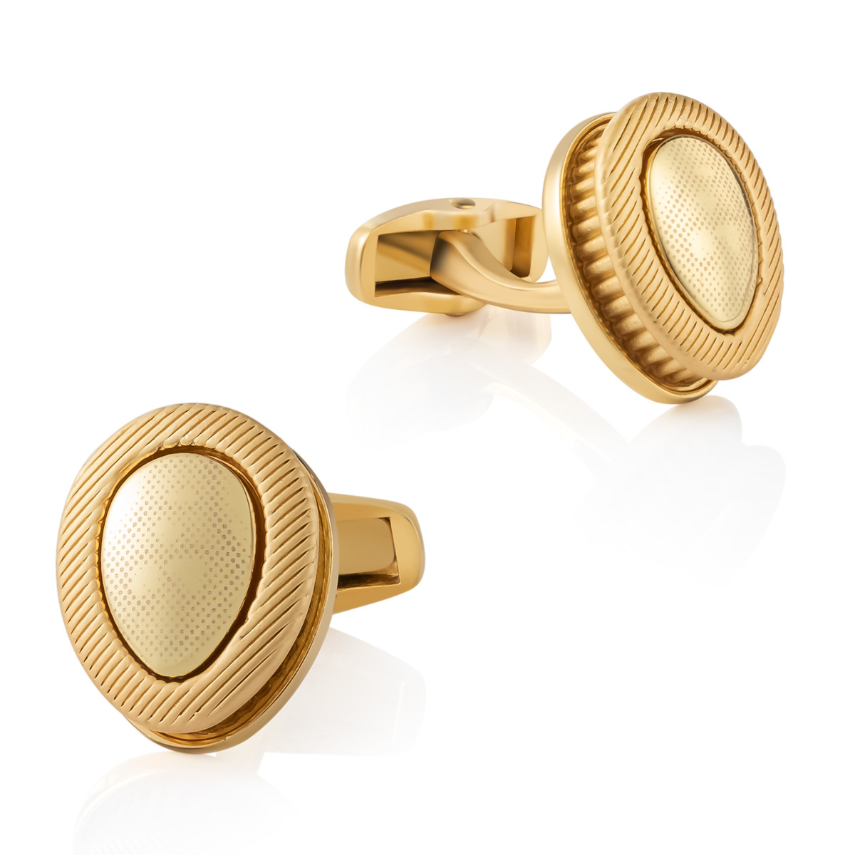 New High-End Double Layer Gold-Plated Gun Black Alloy Metal Cufflinks for Men and Women, French Style Cufflinks Wholesale