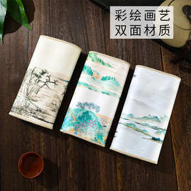 麂皮绒干泡茶席茶布茶桌毛巾抹布中式水墨风茶巾吸水功夫茶具配件