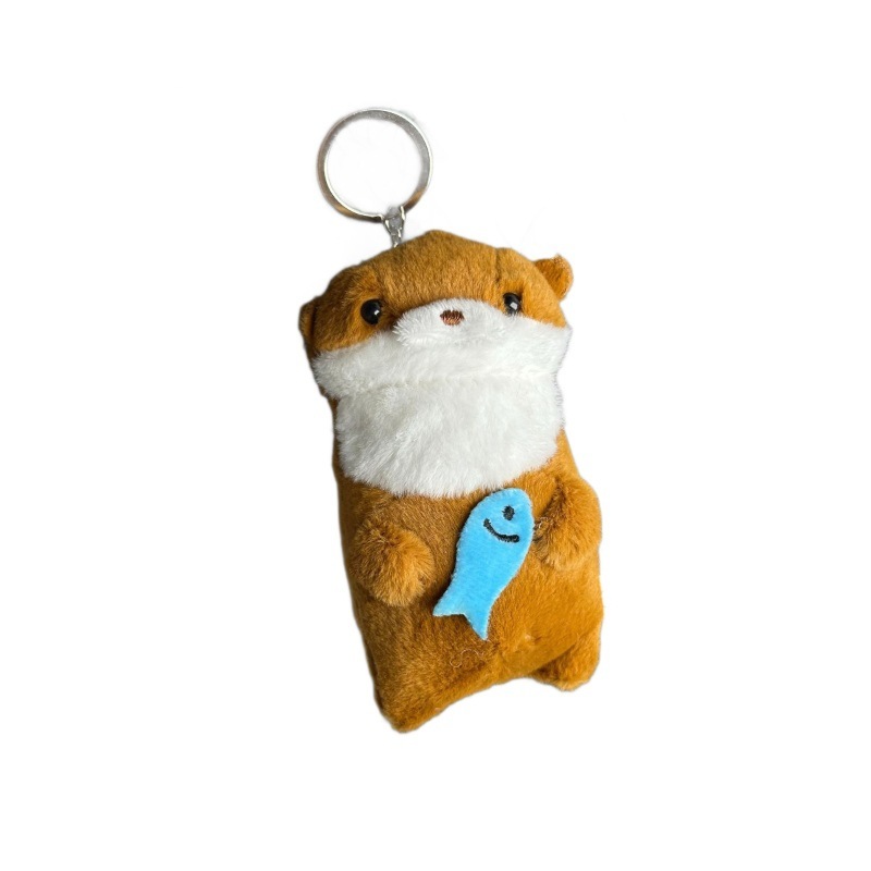 かわいいぬいぐるみ願いを叶える魚カワウソキーホルダーペンダントぬいぐるみ卸売スクールバッグペンダントギフト|undefined