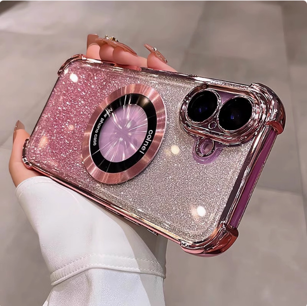 Gradiente de color de succión magnética Apple 15Promax de cuatro esquinas resistente a caídas de la manzana 13/12/11 caja del teléfono para IP14/13P