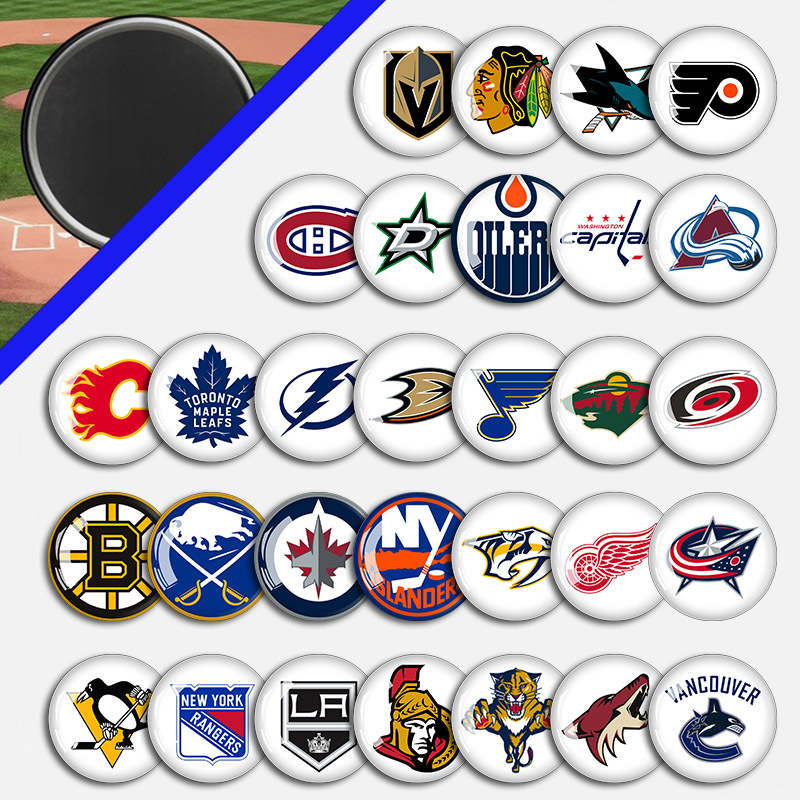 跨境热卖NHL职业冰球联盟时光宝石冰箱贴纪念品软磁贴厂家批发