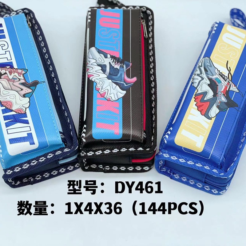 Bolsa de lápices al por mayor Bolsa de lápices de doble capa de gran capacidad simple de dibujos animados Bolsa de papelería de moda de tela Oxford Bolsa de almacenamiento de lápiz lindo