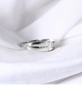 Fashionable jewelry, diamond wedding ring, accessory, silver 925 sample, micro incrustation