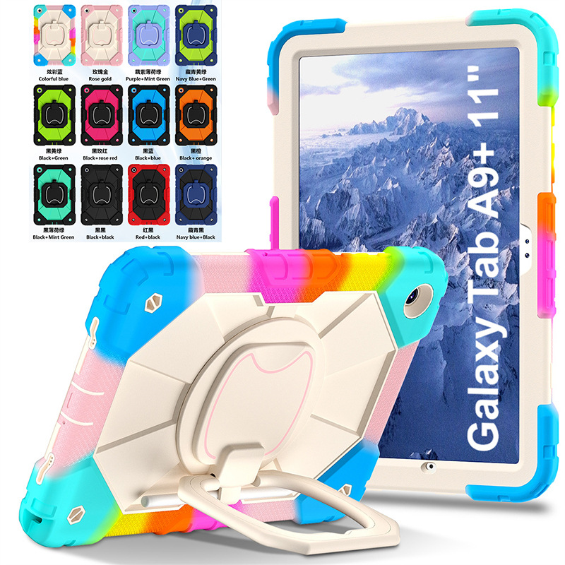 Applicable to Samsung tablet protective shell A9A9 + A9PLUS drop-resistant 360 bracelet rotating bracket portable shoulder strap