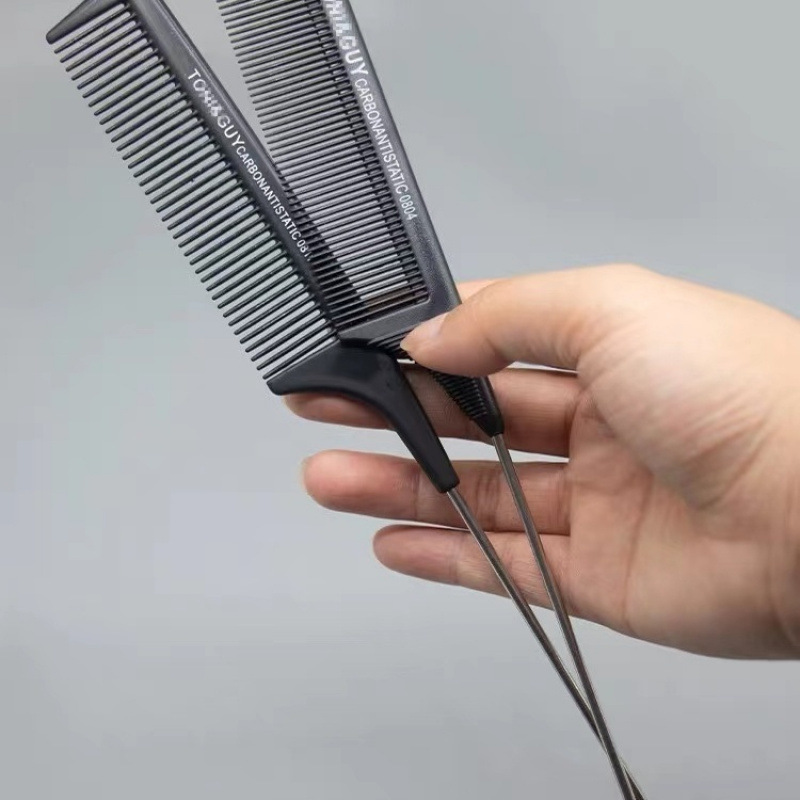 理髪店用の静電気防止コーム、プロのヘアカットコーム、細かい歯の先端の尾コーム、メイクアップアーティスト専用の密なピック|undefined
