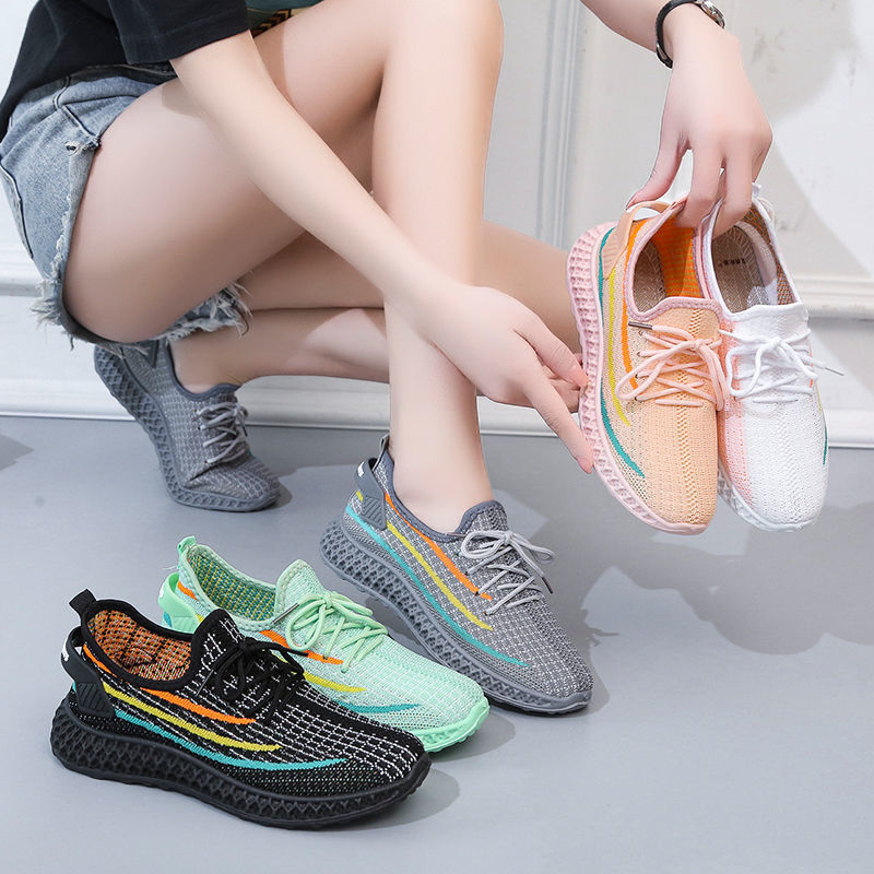 [Factory straight hair] 2021 New INS style casual sneaker breathable single mesh shoes coconut shoes women's walking shoes