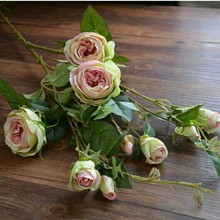 極樂玫玫瑰花 絹花擺放裝飾花卉婚禮節日婚慶