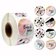 Wholesale roll-packed thank you craft decorative stickers