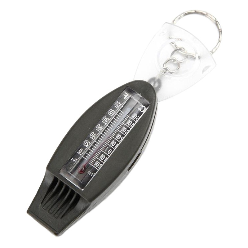 Concave-convex four-in-one compass outdoor portable magnifying glass thermometer multi-function whistle cross-border whistle AT7595