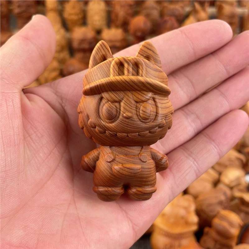 新しい天然シダーウッド彫刻バブルコードトラブブハンドピースデスクトップクリエイティブ装飾品ガールズバッグペンダント|undefined