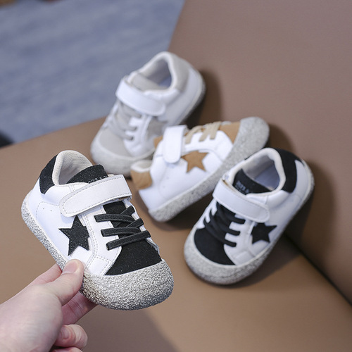 Korean style new style  spring and autumn comfortable Velcro casual sneakers soft bottom baby shoes children's shoes anti-kick