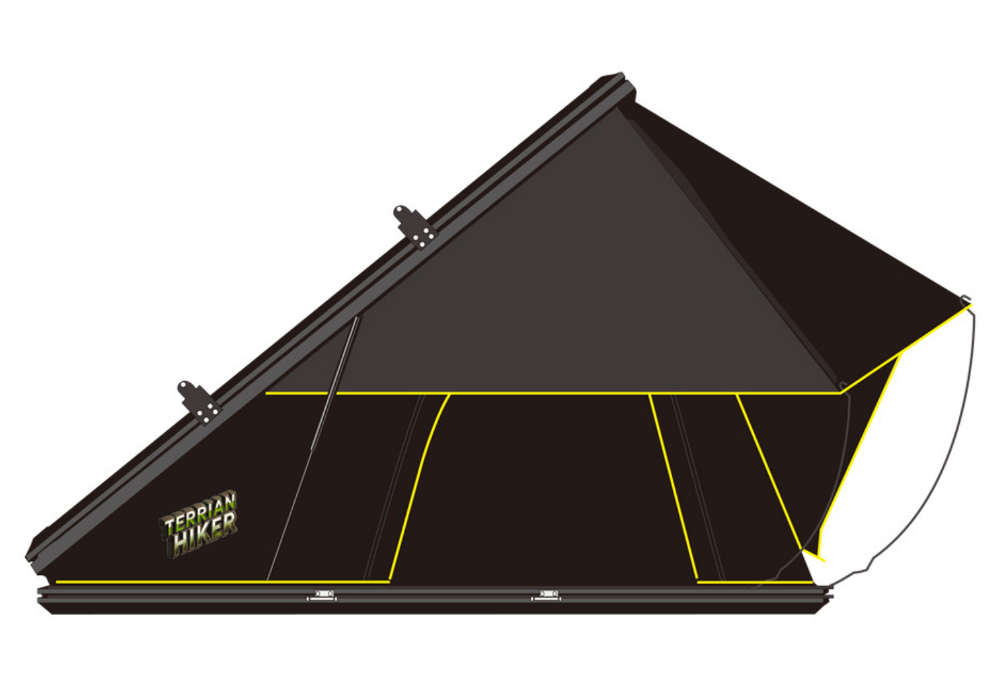 Fluorescente borde borde de aluminio triángulo cinco carpa de techo de automóvil rápido coche todoterreno techo duro carpa de automóvil al aire libre